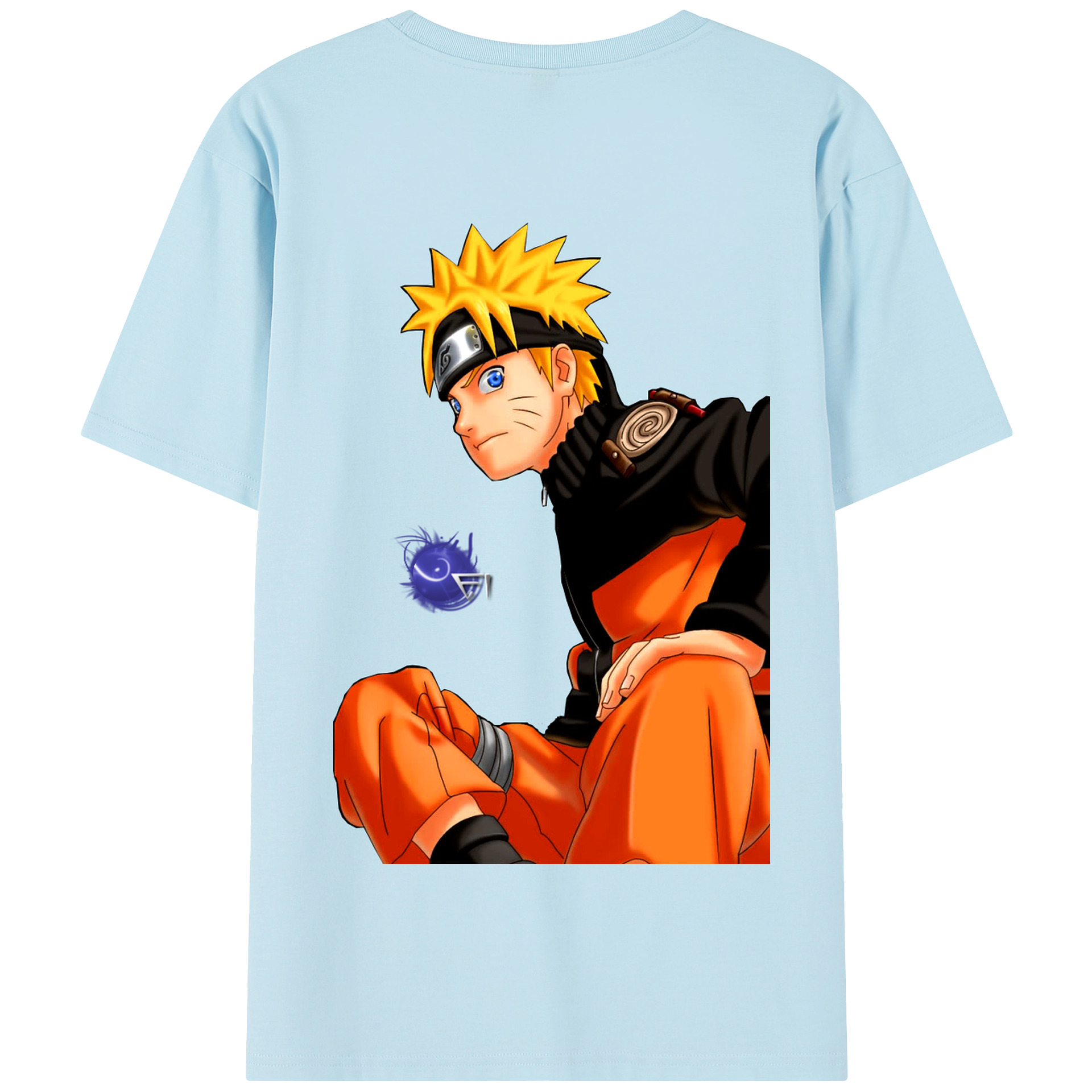 （画像用） NARUTO -ナルト- うずまき ナルト Uzumaki Naruto 綿100％半袖Tシャツ（背面プリント）